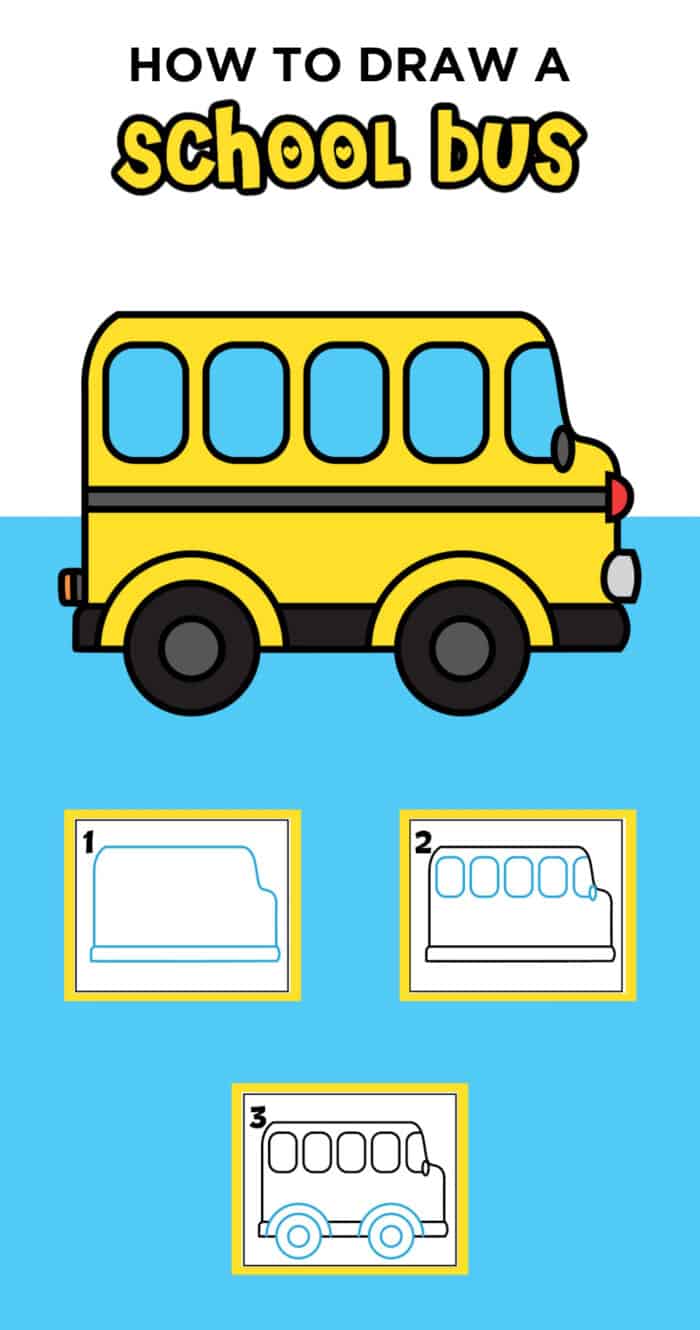 school bus drawing easy