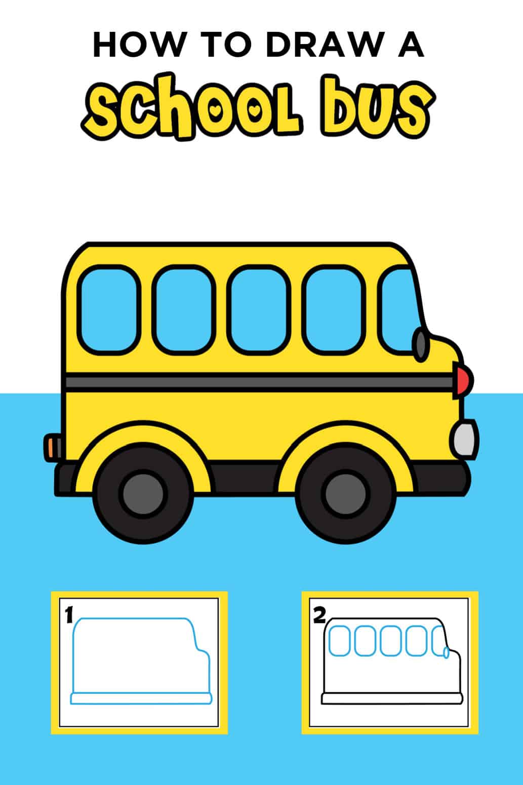 How To Draw a School Bus - Made with HAPPY