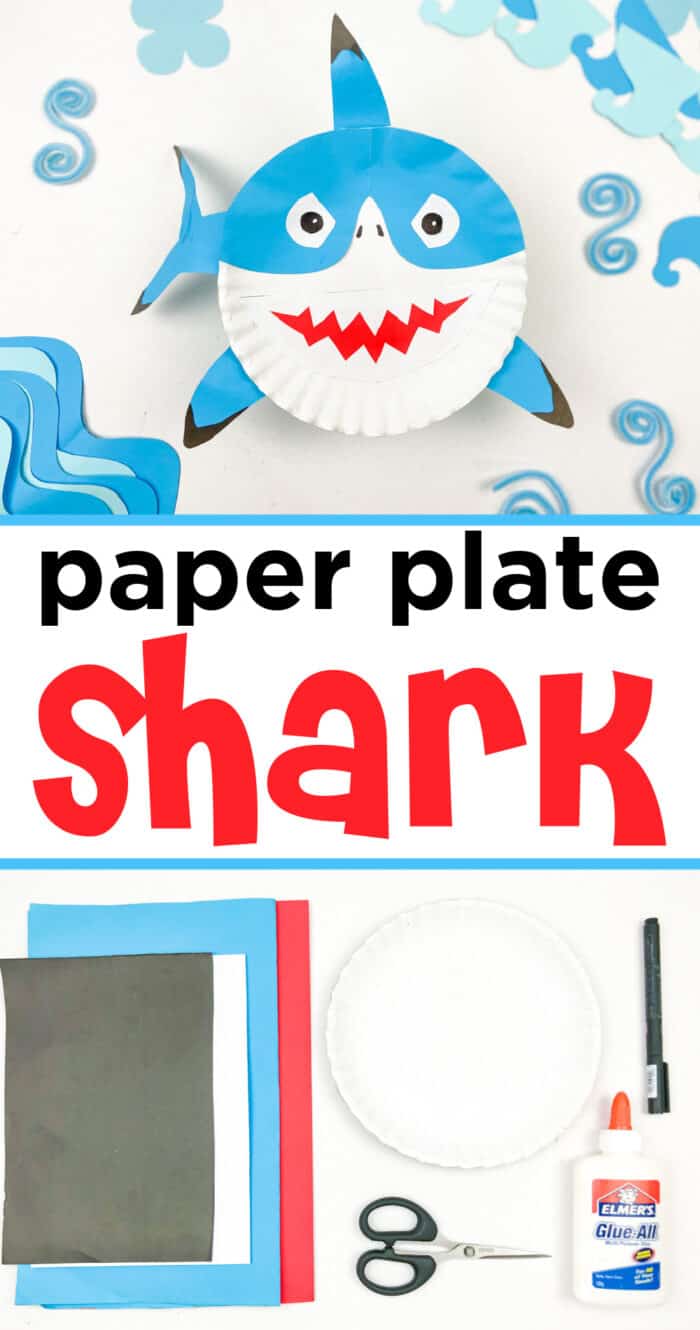 shark craft paper plate
