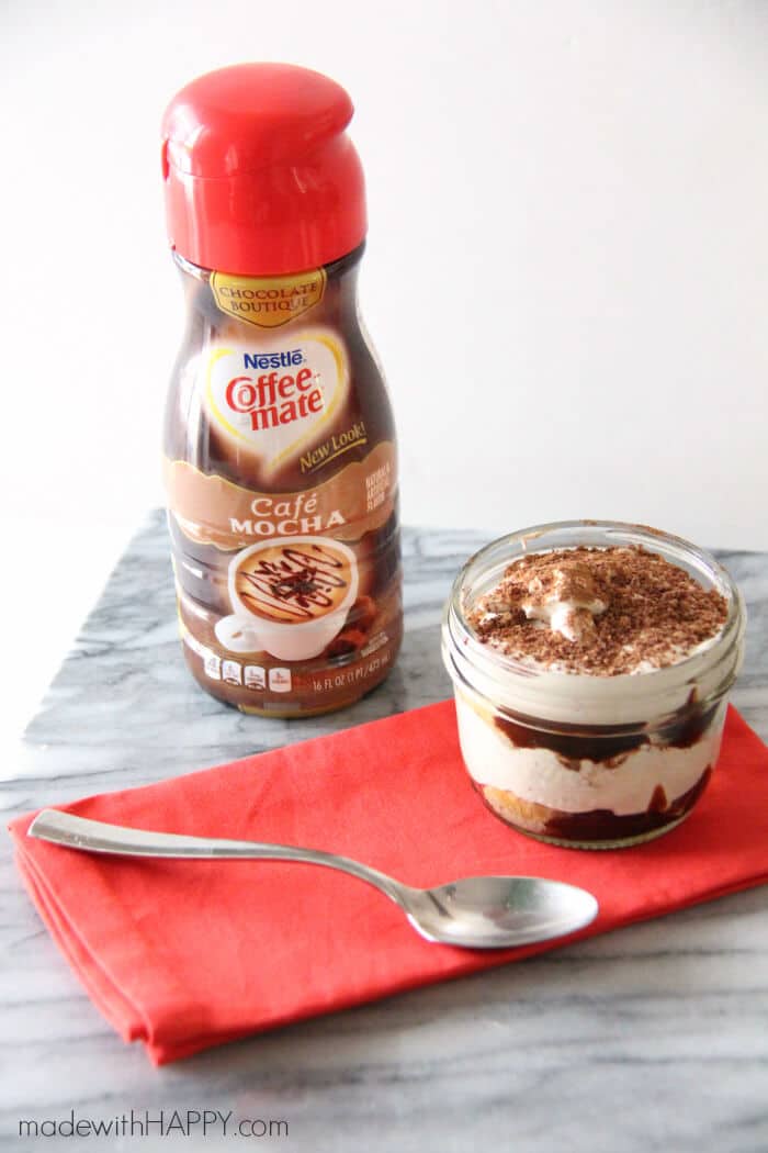 Simple Chocolate Tiramasu | Coffee-mate Creamer Tiramasu | No bake chocolate dessert | www.madewithHAPPY.com