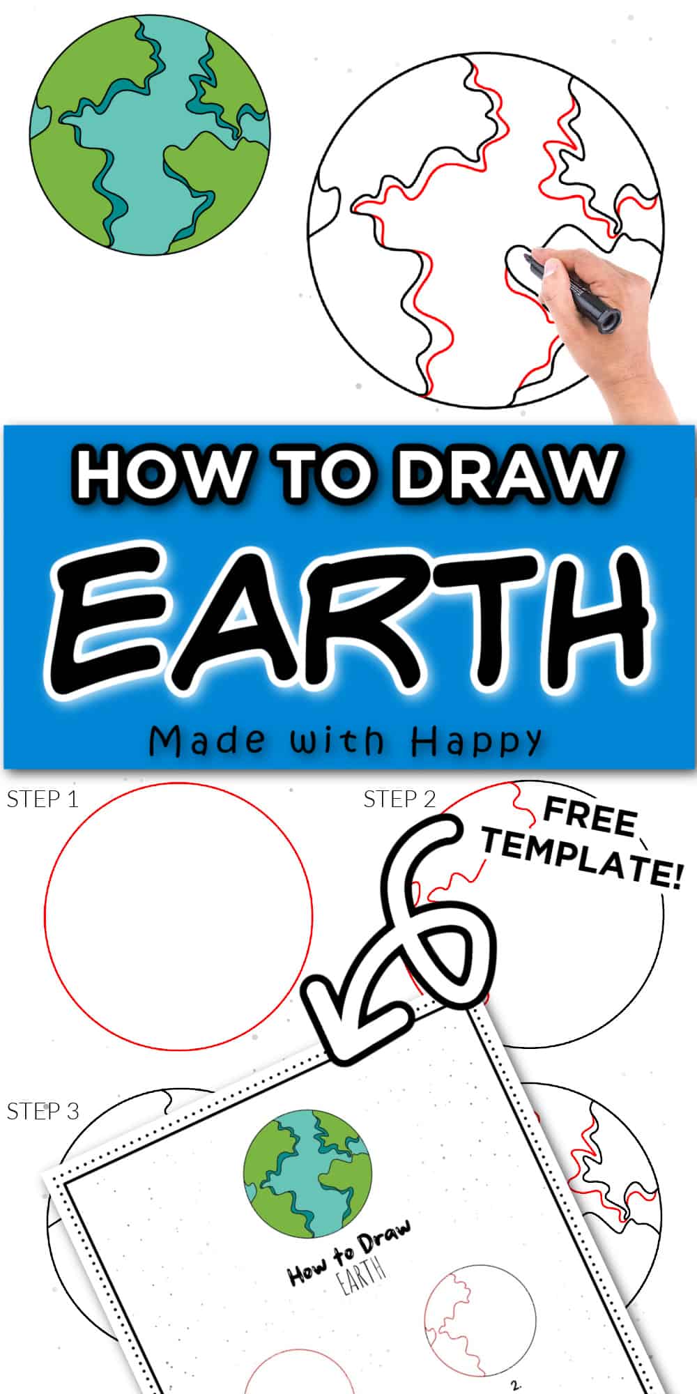 simple drawing of the earth