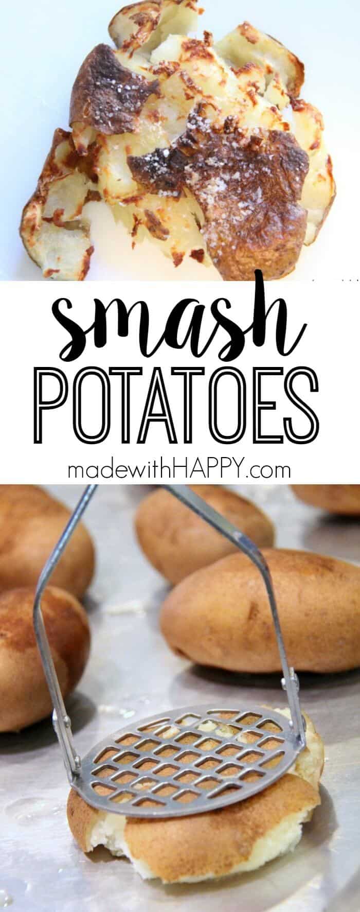 Roasted Smashed Potatoes | Smash Potatoes | Potato Dish | www.madewithHAPPY.com
