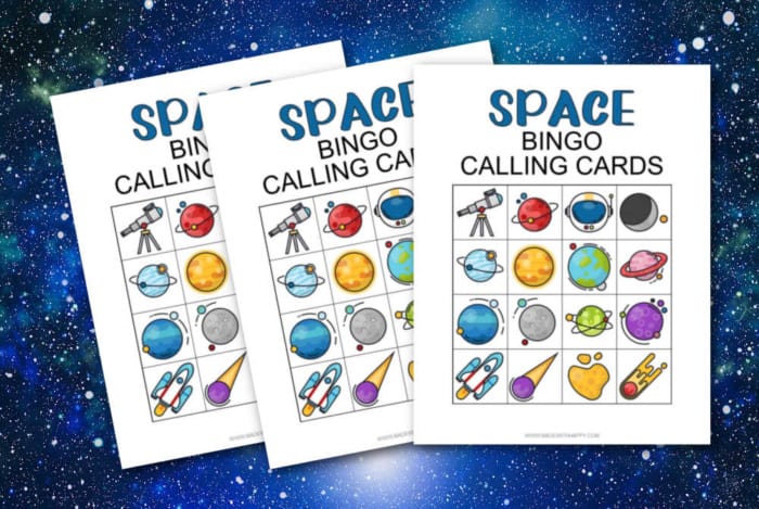 space bingo calling cards