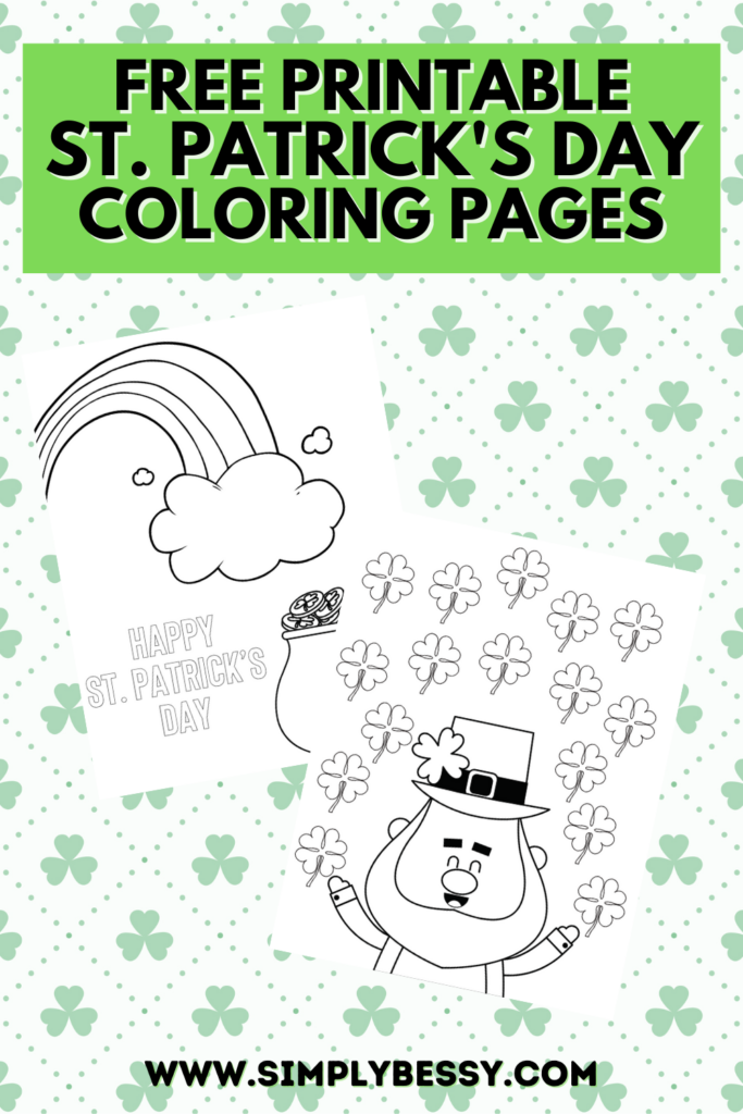 St. Patrick's Day Coloring Pages Pin Image