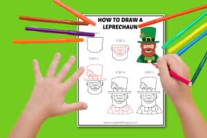 step-by-step drawing of a leprechaun