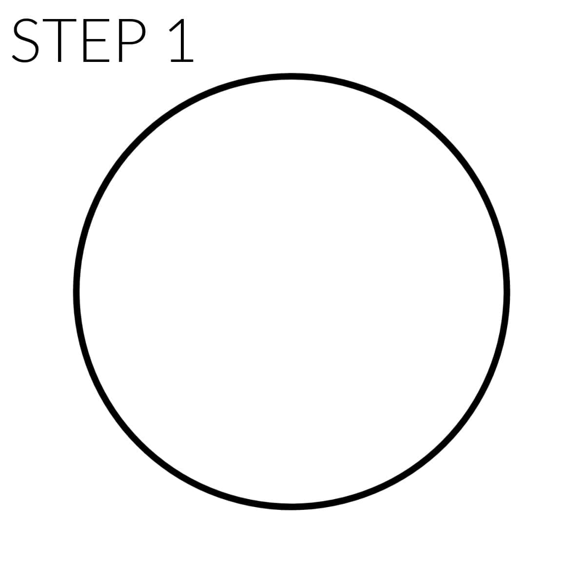 step 1 draw one circle for heart