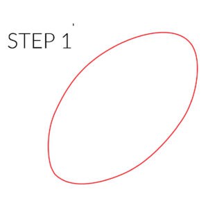step 1 draw oval for football drawing