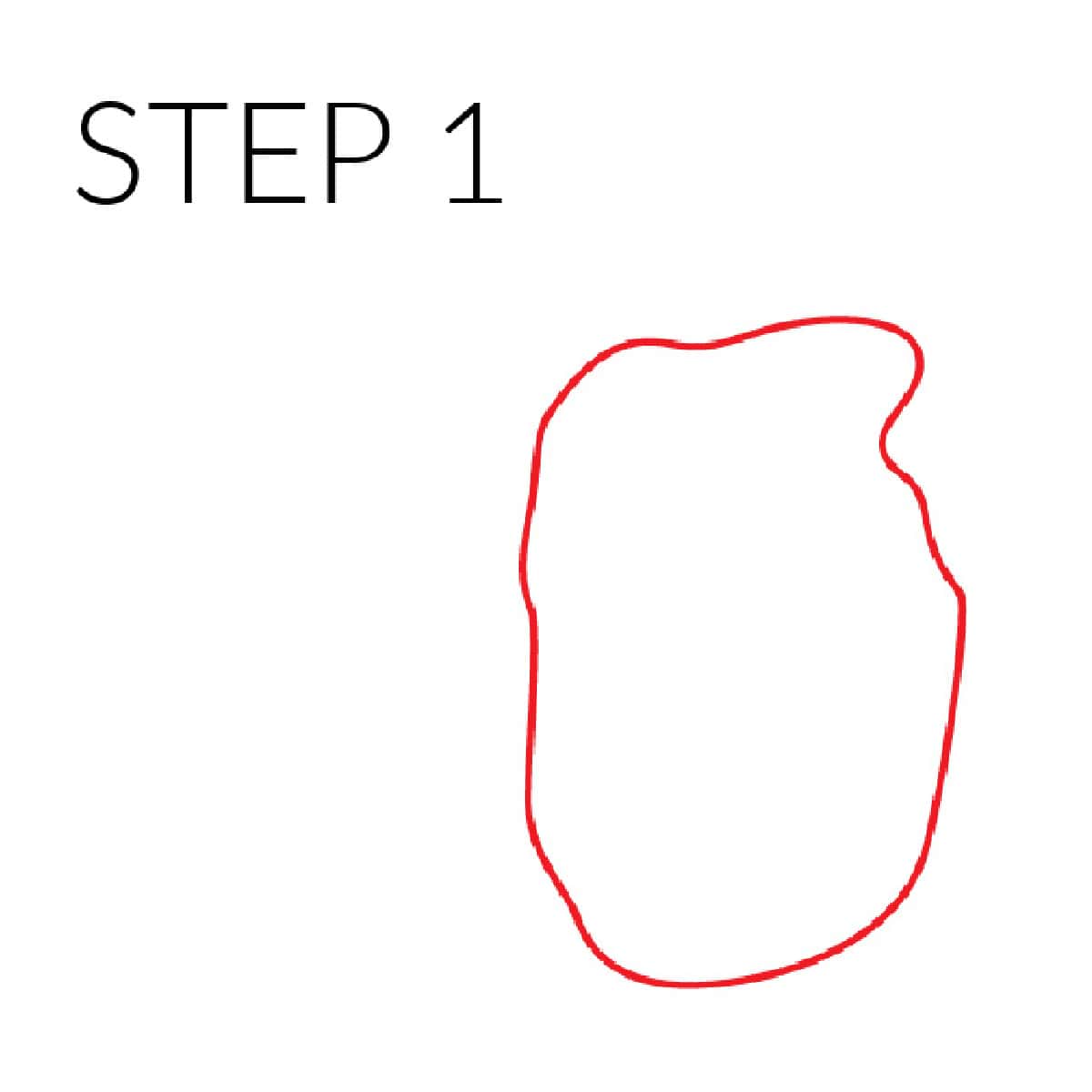 step 1 draw the face of george washington