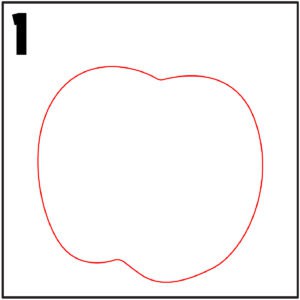 step 1 how to draw an apple