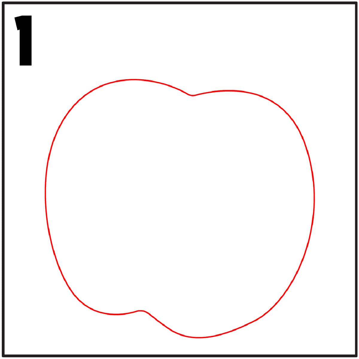 step 1 how to draw an apple