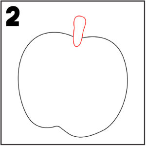 step 2 apple drawing