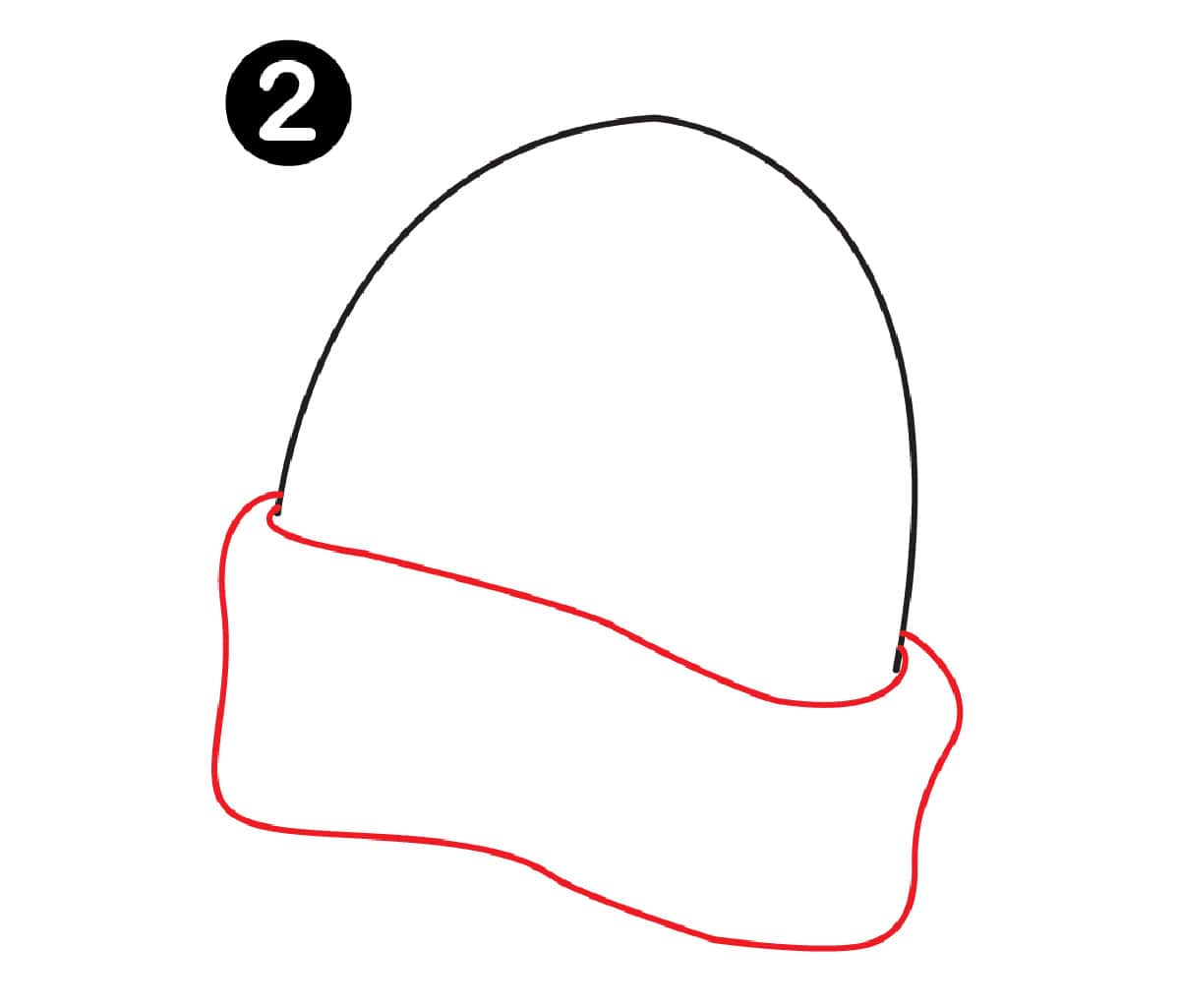 step 2 beanie drawing