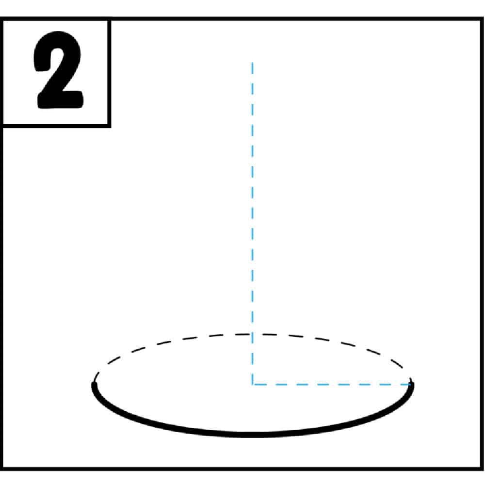 Step 2 Draw a L in oval then up