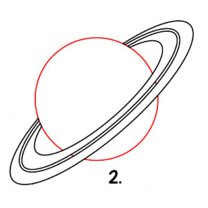 step 2 draw saturn planet