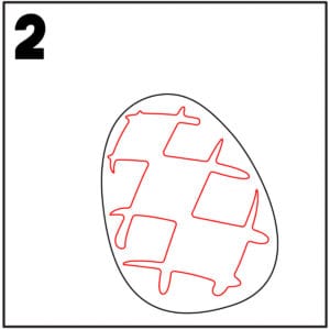 step 2 draw the cross bars to the inside of the pineapple