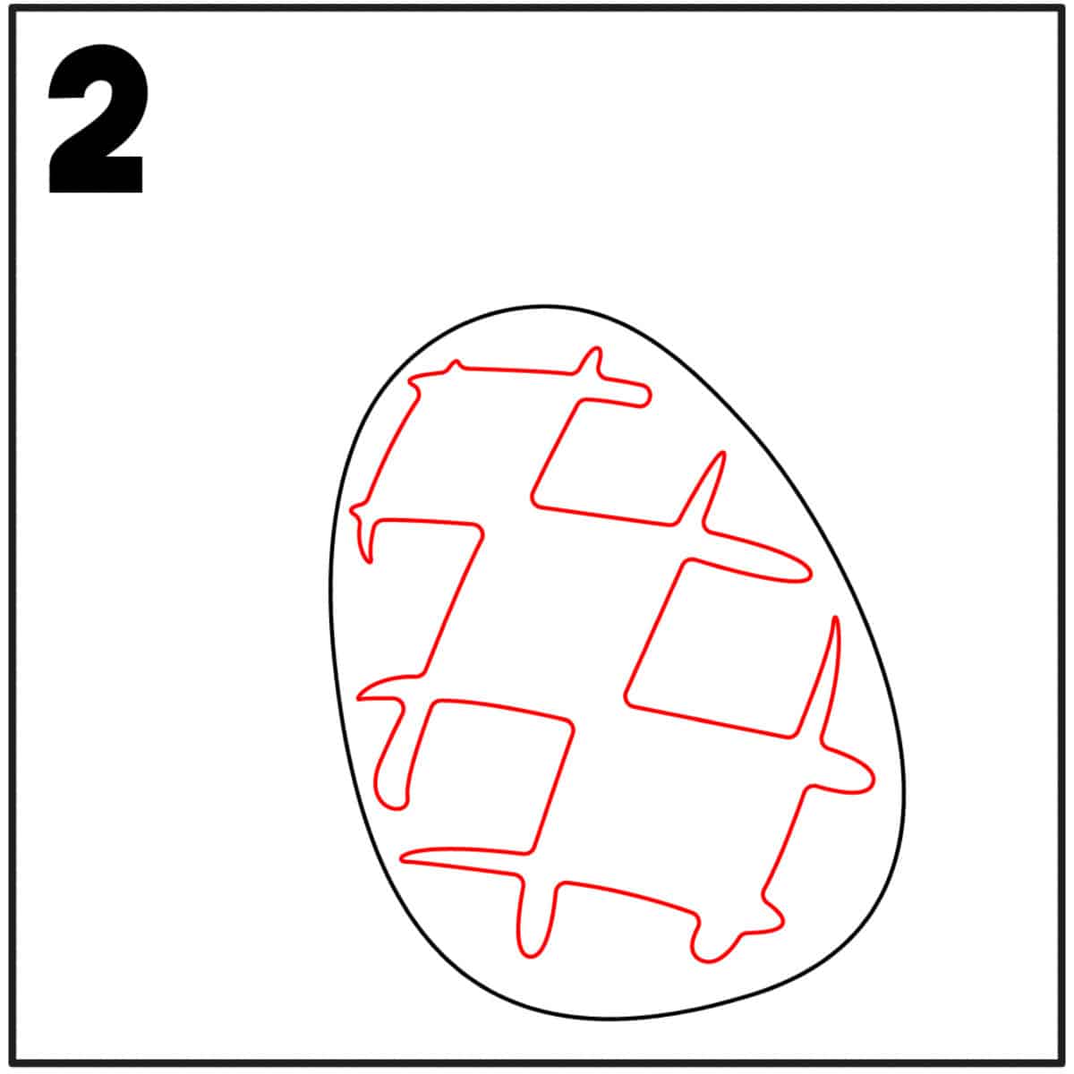 step 2 draw the cross bars to the inside of the pineapple