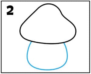 step 2 how to draw a mushroom