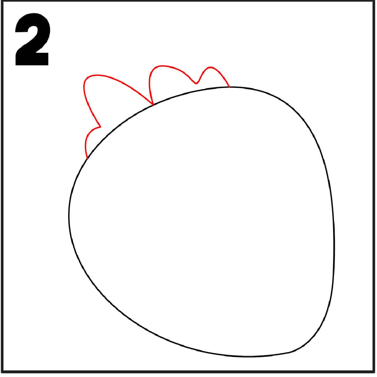 step 2 strawberry drawing