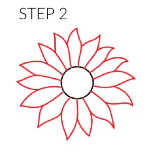Step 2 Sunflower Drawings