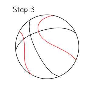 step 3 draw a basketball