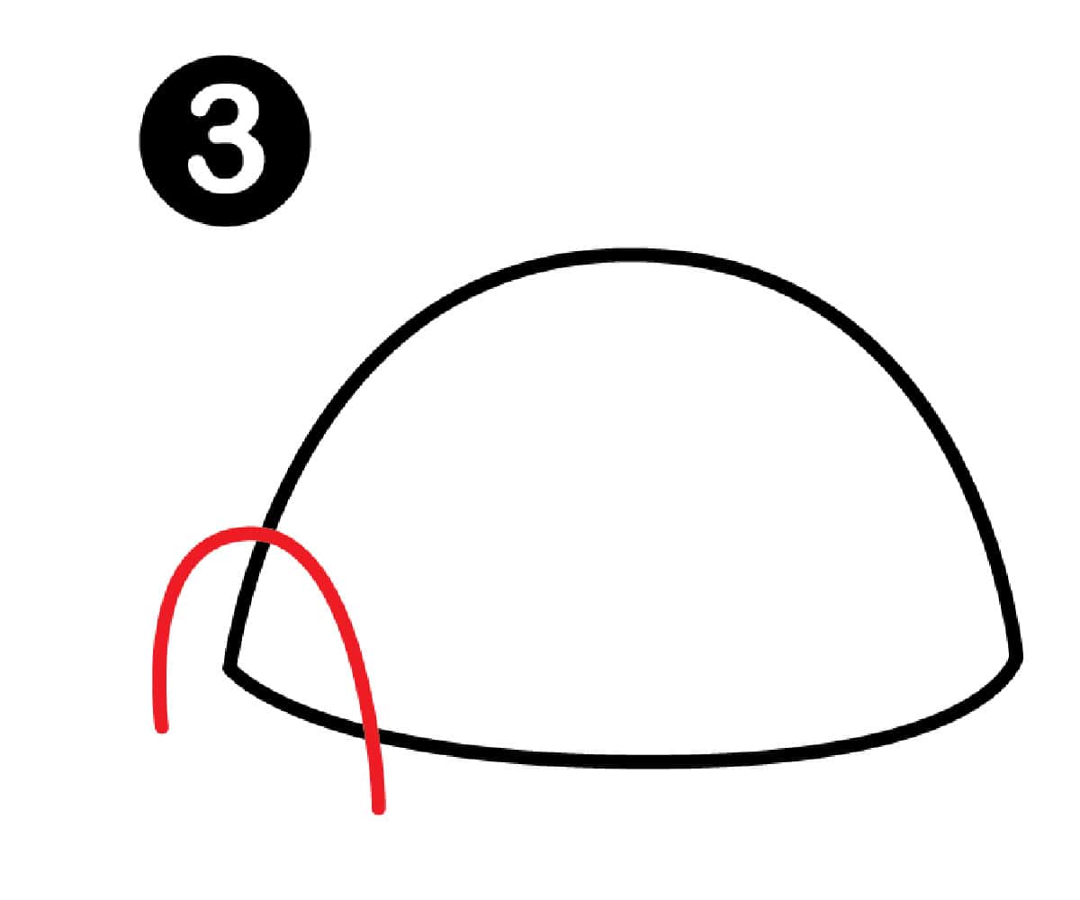 step 3 draw an igloo