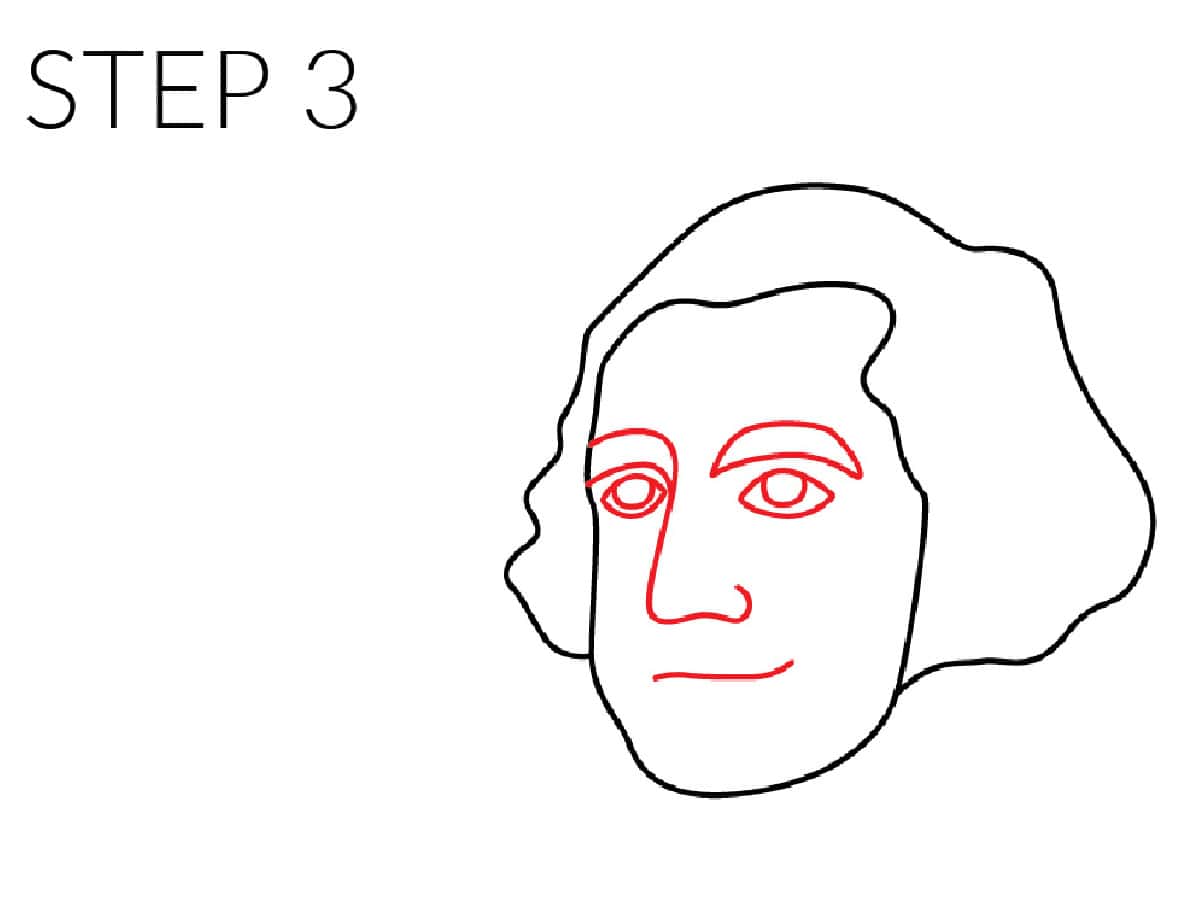 step 3 draw george washington face