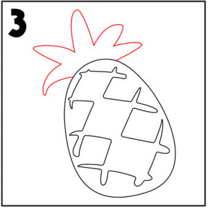 step 3 draw pineapple leaves