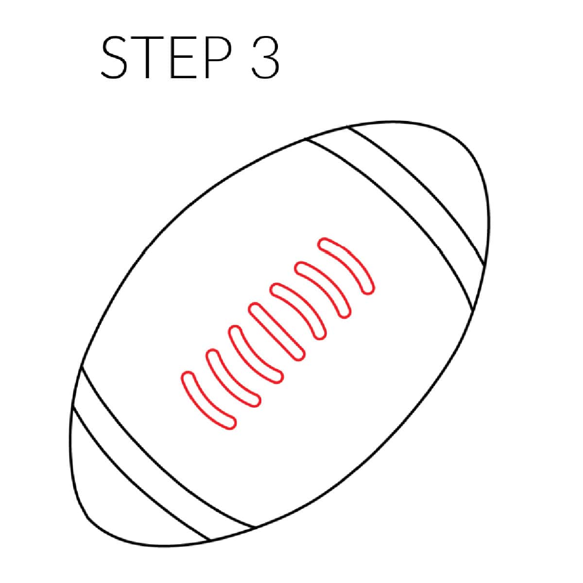 step 3 draw the fingers of football