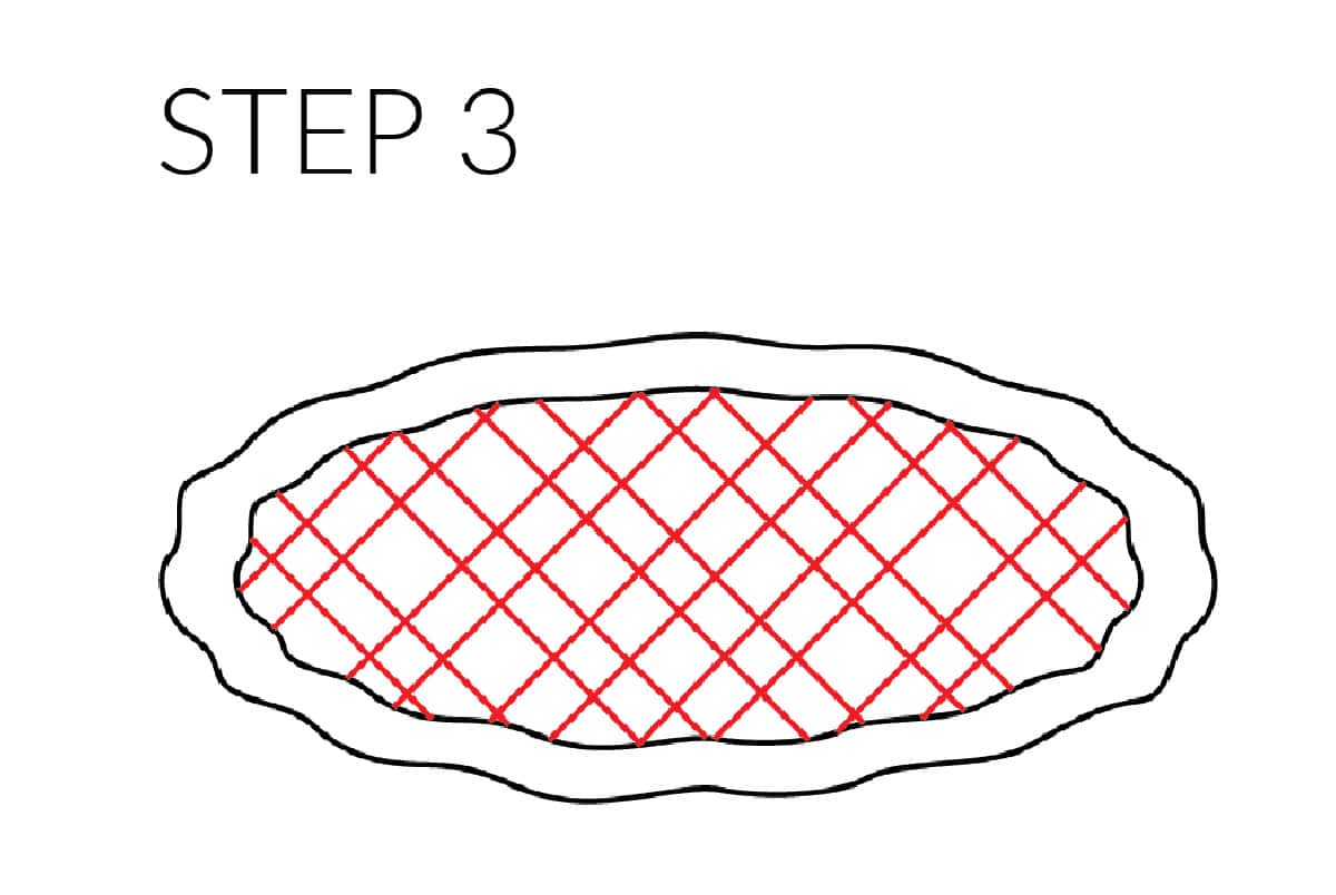 step 3 draw the top of the pie