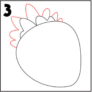 step 3 drawing a strawberry