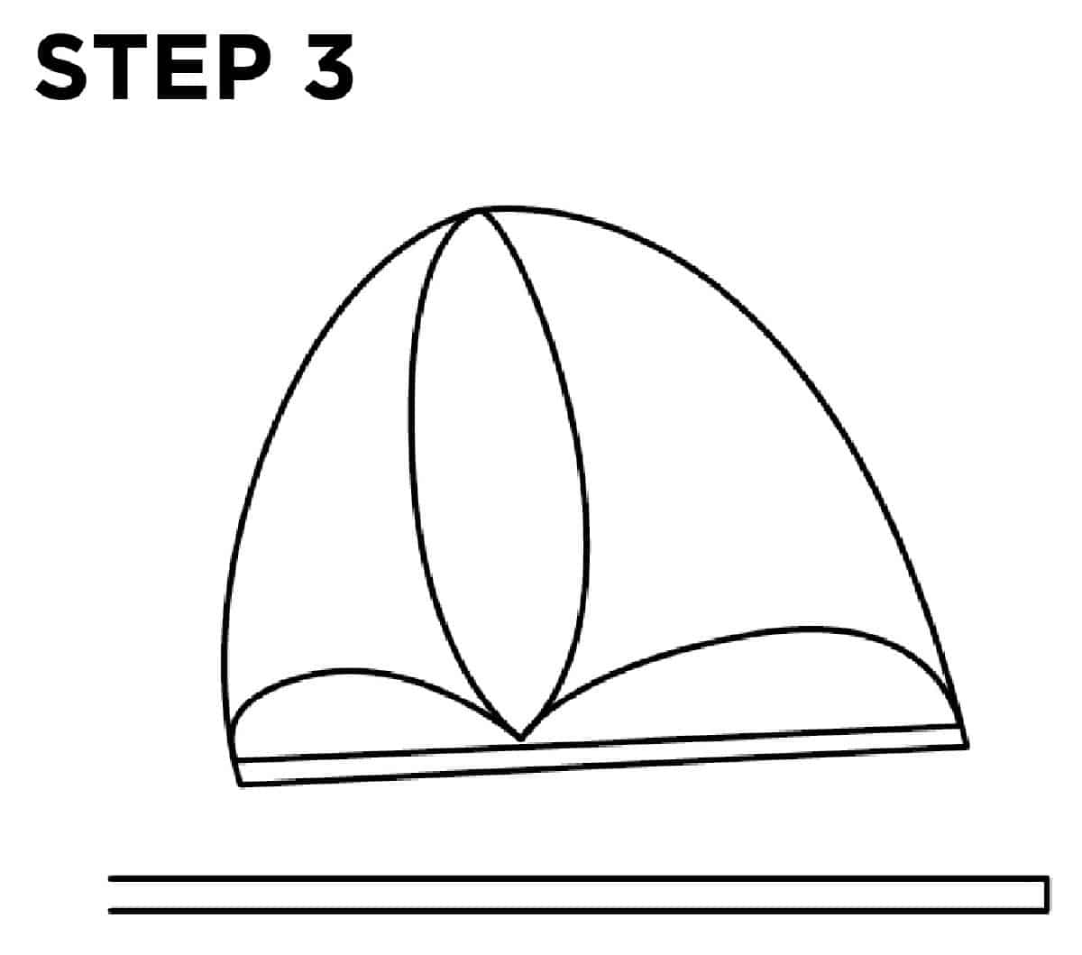 step 3 drawing of a sailboat