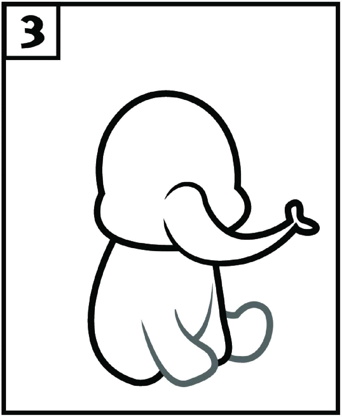 step 3 elephant drawing easy