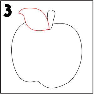 step 3 how to draw a apple