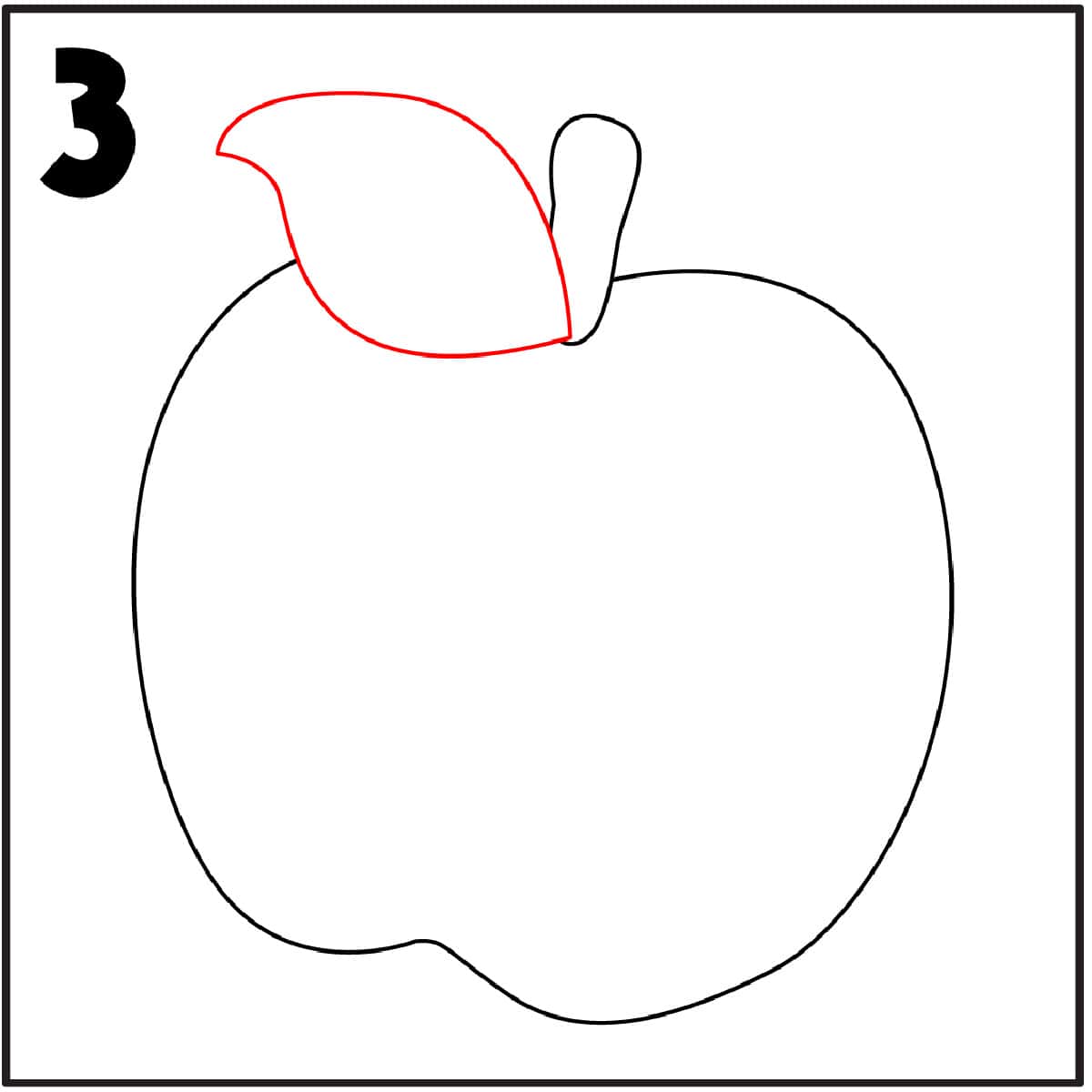 step 3 how to draw a apple