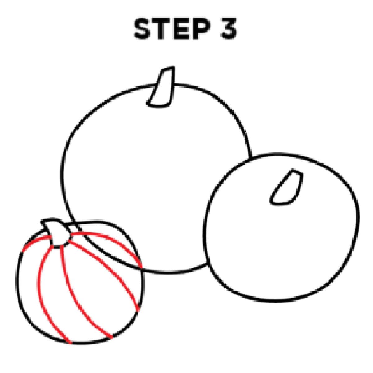 step 3 how to draw a pumpkin