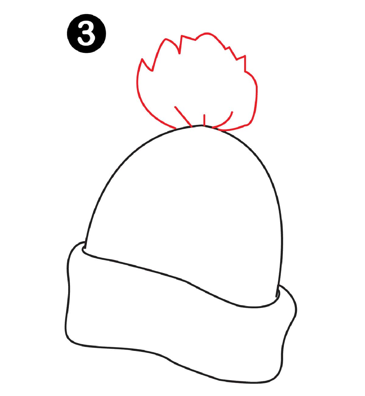 step 3 how to draw beanie