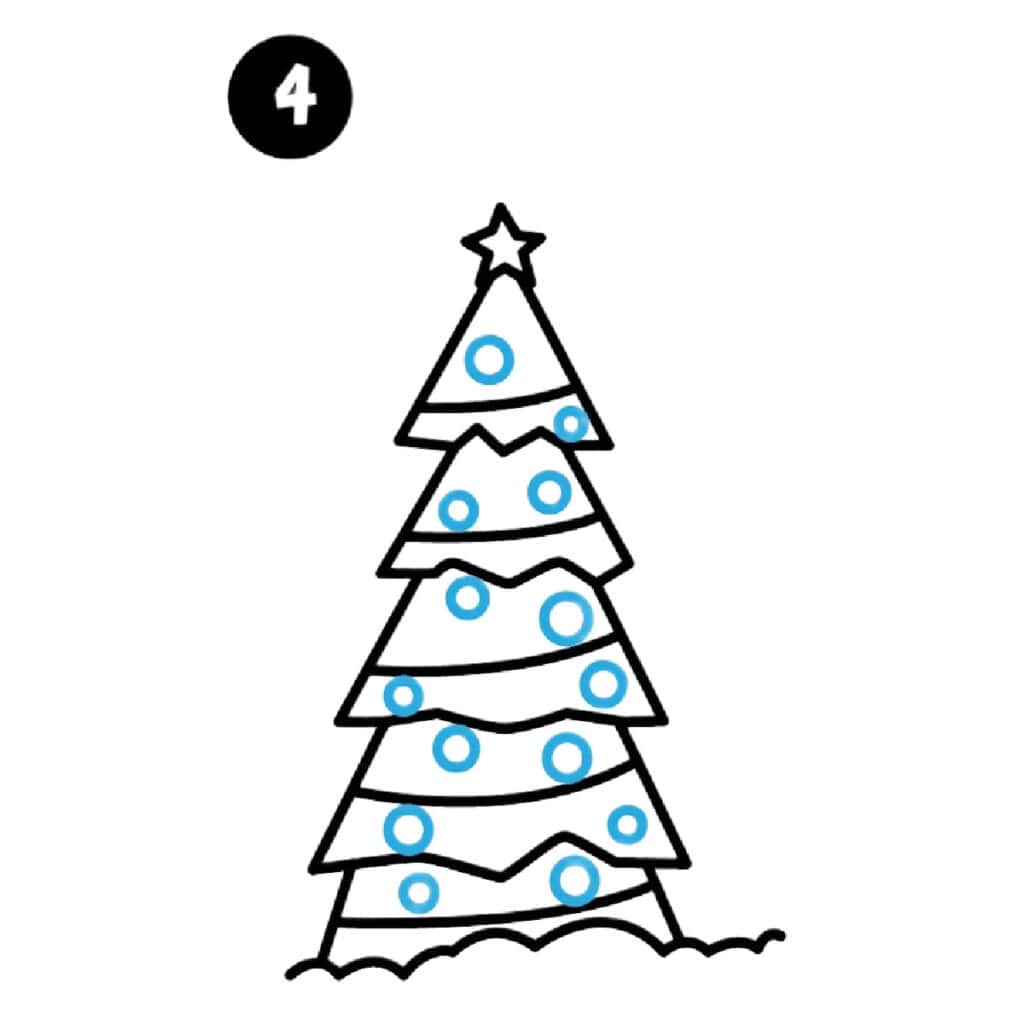 How To Draw A Christmas Tree Step By Step Made with HAPPY