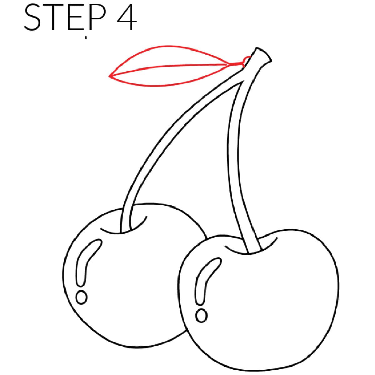 step 4 draw a cherry easy