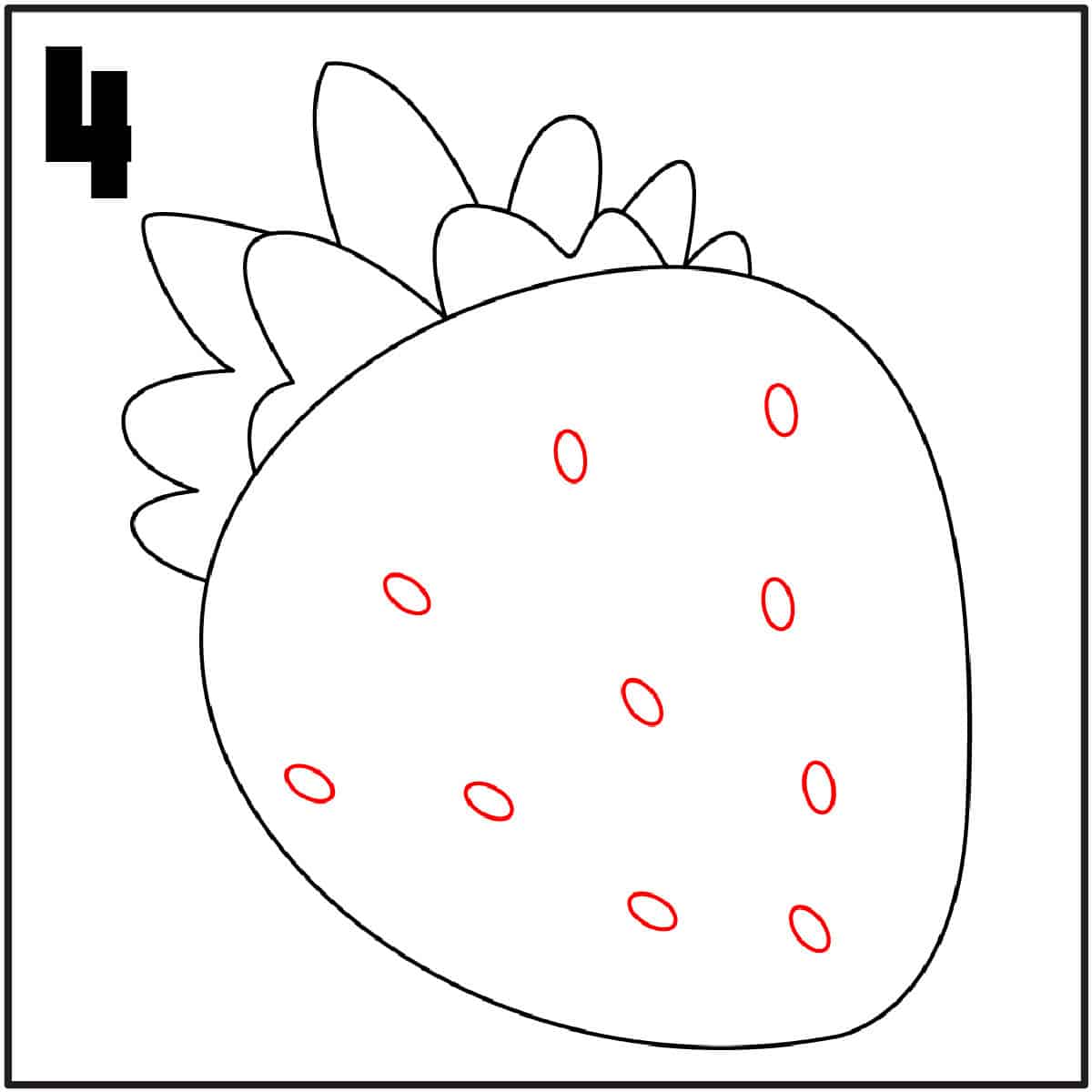 step 4 draw a strawberry