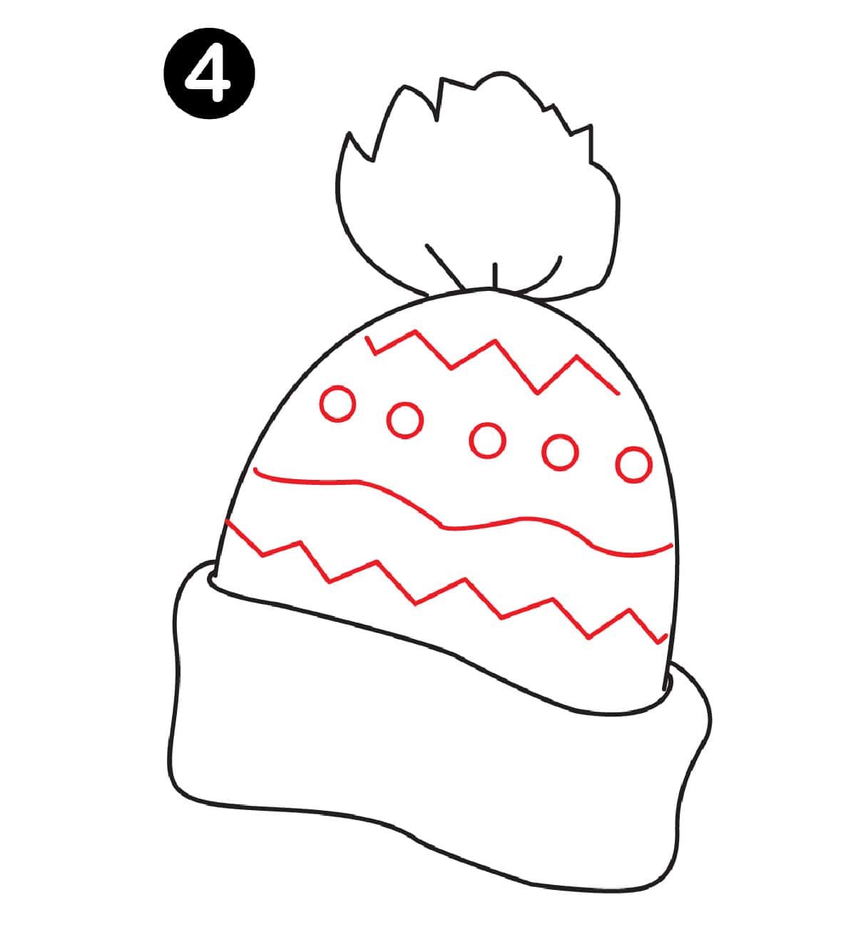 step 4 drawing beanie