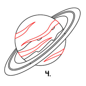 step 4 drawing saturn planet