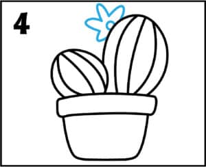 step 4 how to draw a cactus flower