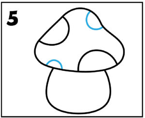 step 5 draw a mushroom