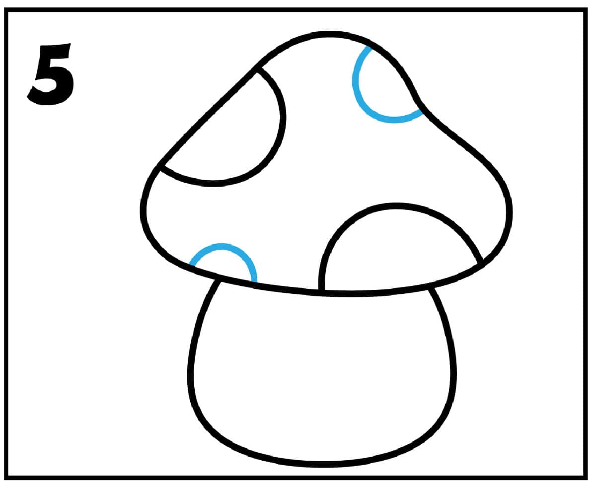 step 5 draw a mushroom