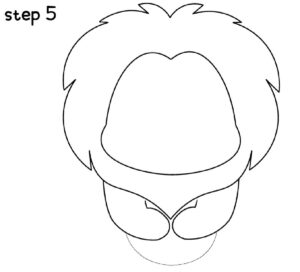 step 5 easy lion drawing