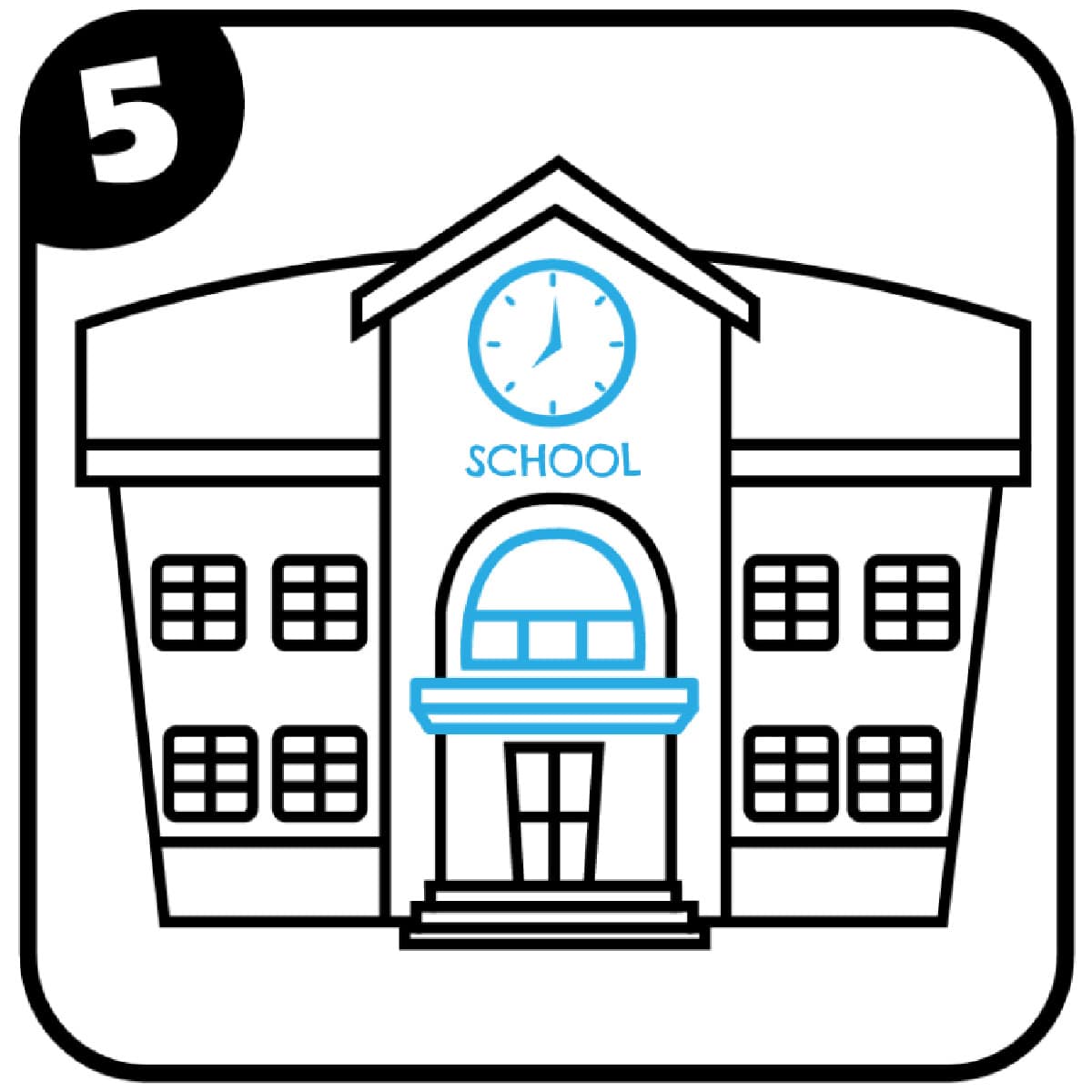 step 5 easy school drawing