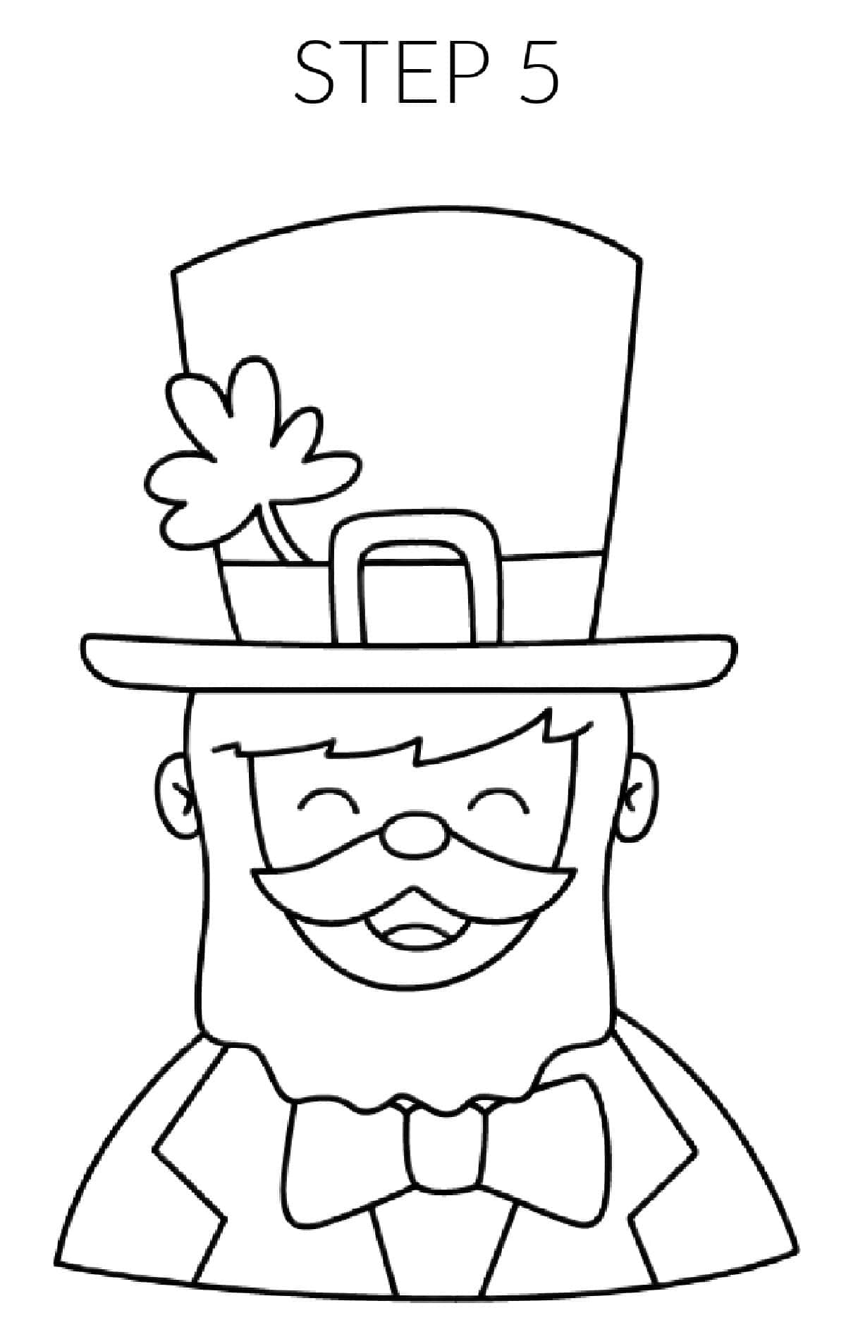 step 5 easy to draw leprechaun