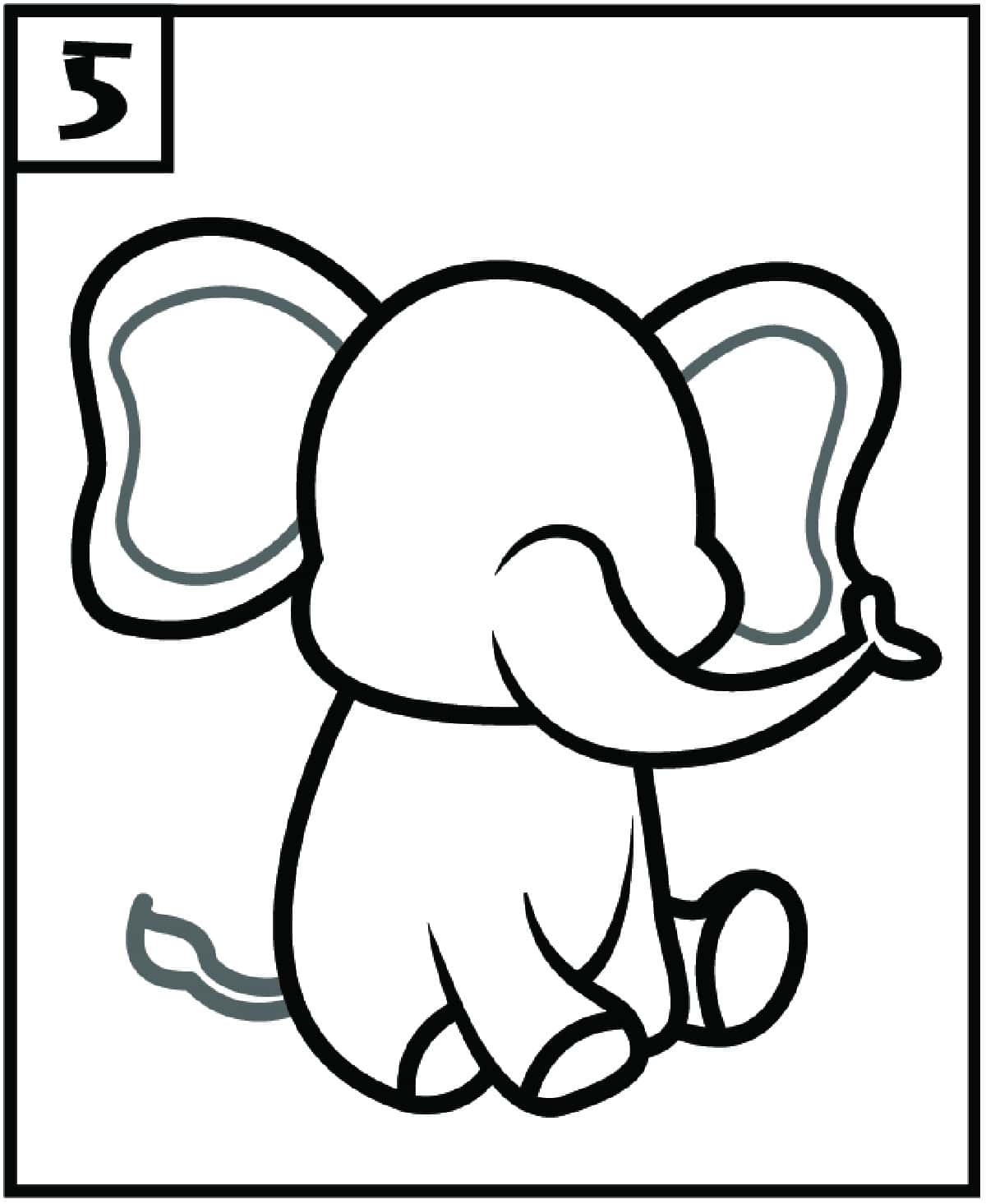 step 5 elephant drawings for kids