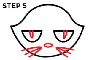 step 5 Halloween Cat Drawing Face