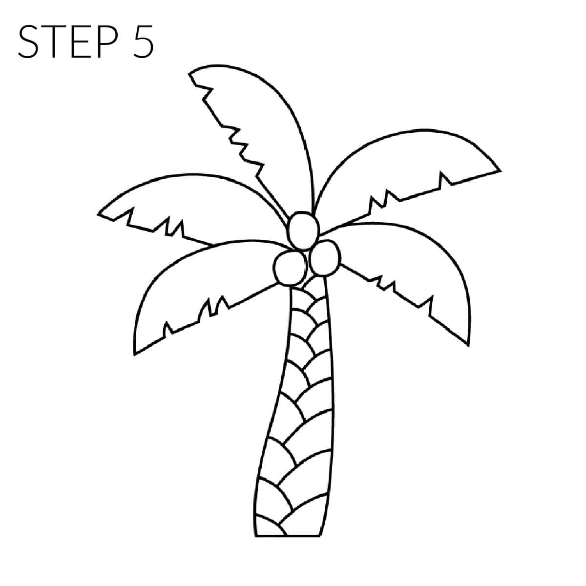 step 5 how to draw a palm tree